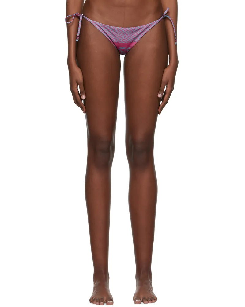 Versace Purple Greca Bikini Bottom 5p350