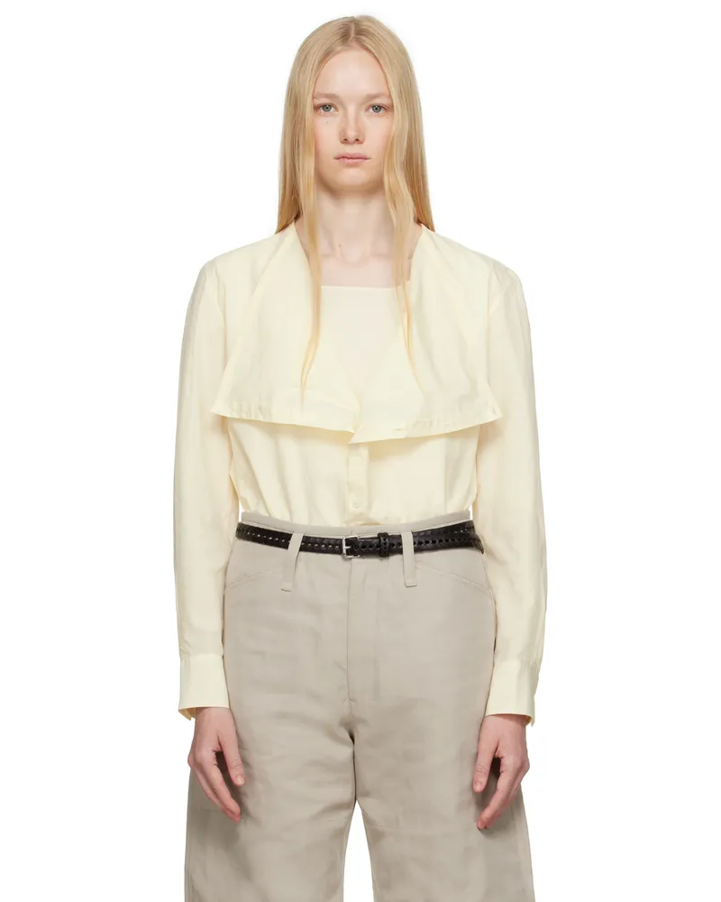 Christophe Lemaire Yellow Soft Collar Blouse Bg222