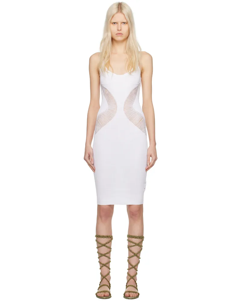 Isa Boulder White Floater Midi Dress Milk