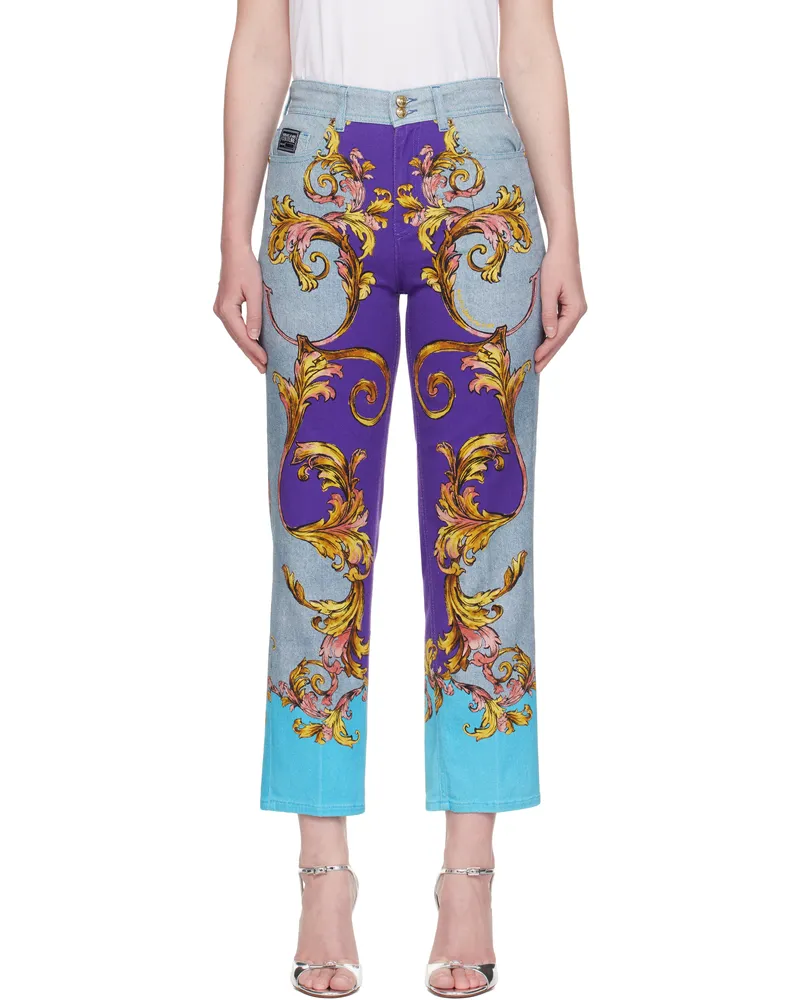 Versace Jeans Multicolor Outline Barocco Slim-Fit Jeans E322
