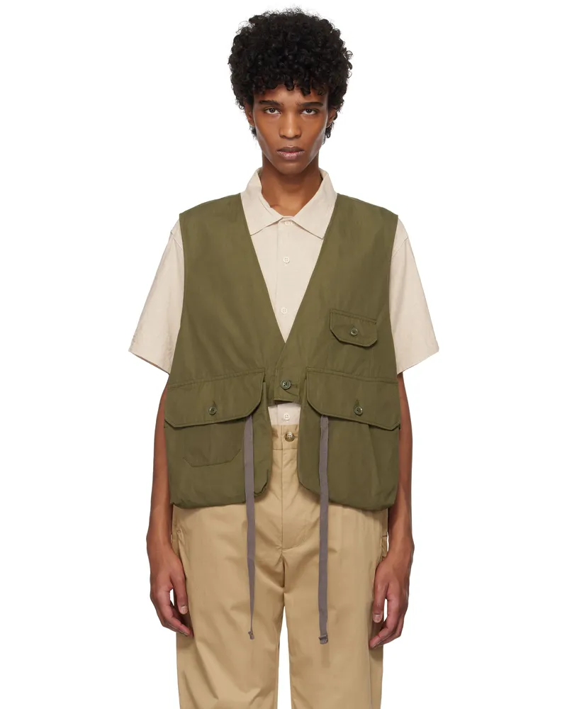 Engineered Garments Khaki Fowl Vest Bs006