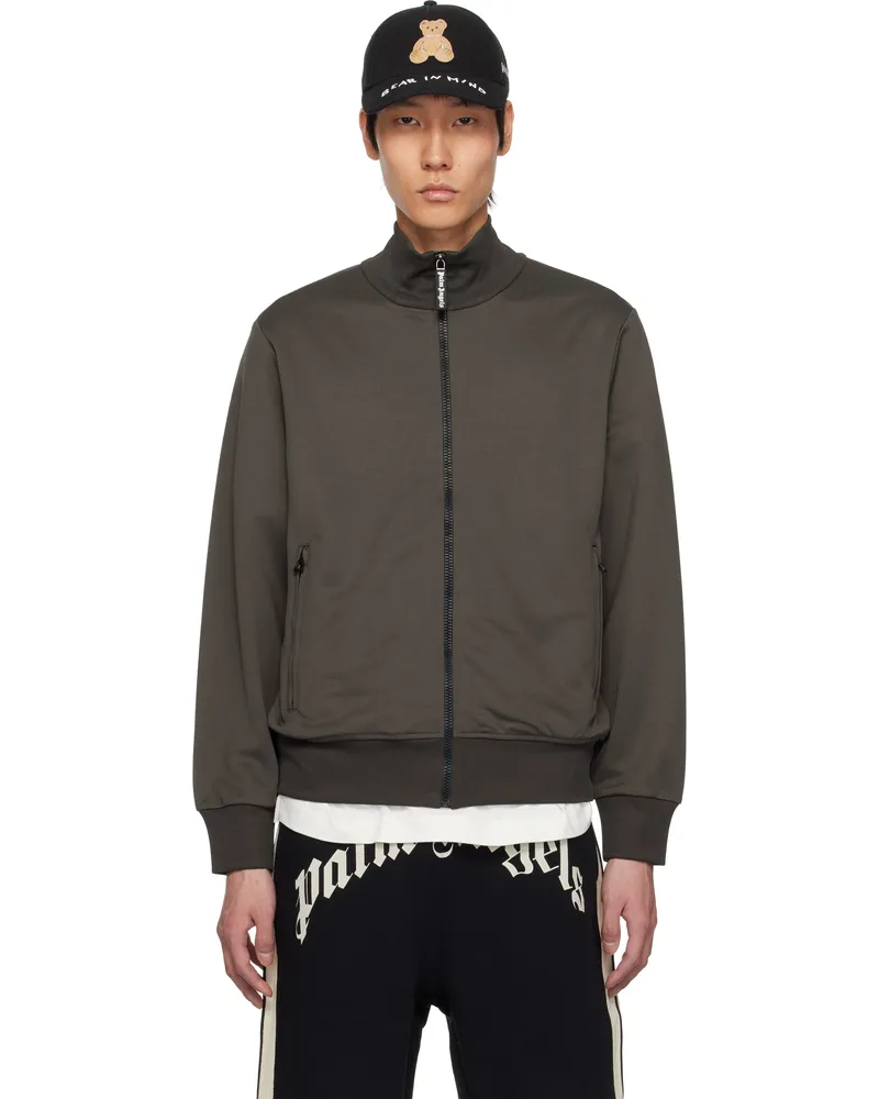 Palm Angels Gray Curved Logo Track Jacket Vintage