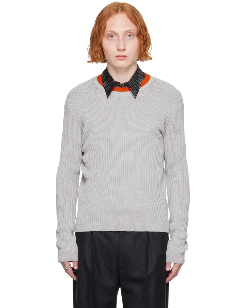 Dries van Noten Gray Crewneck Sweater 800