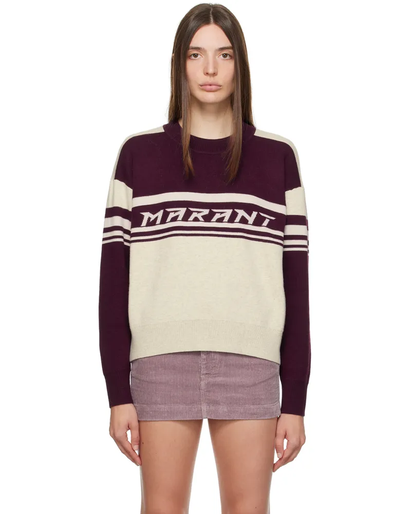 Étoile Isabel Marant Off-White & Burgundy Callie Sweater 86du