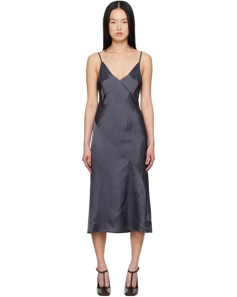 Dries van Noten Purple Satin Midi Dress 506