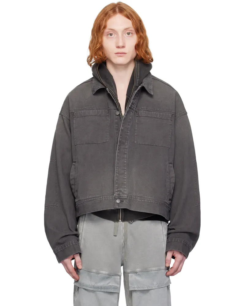 Entire Studios Gray Gem Denim Jacket Stonelight