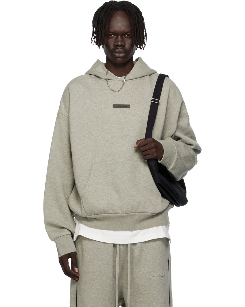Fear of God Gray Classic Fit Fleece Hoodie Concrete