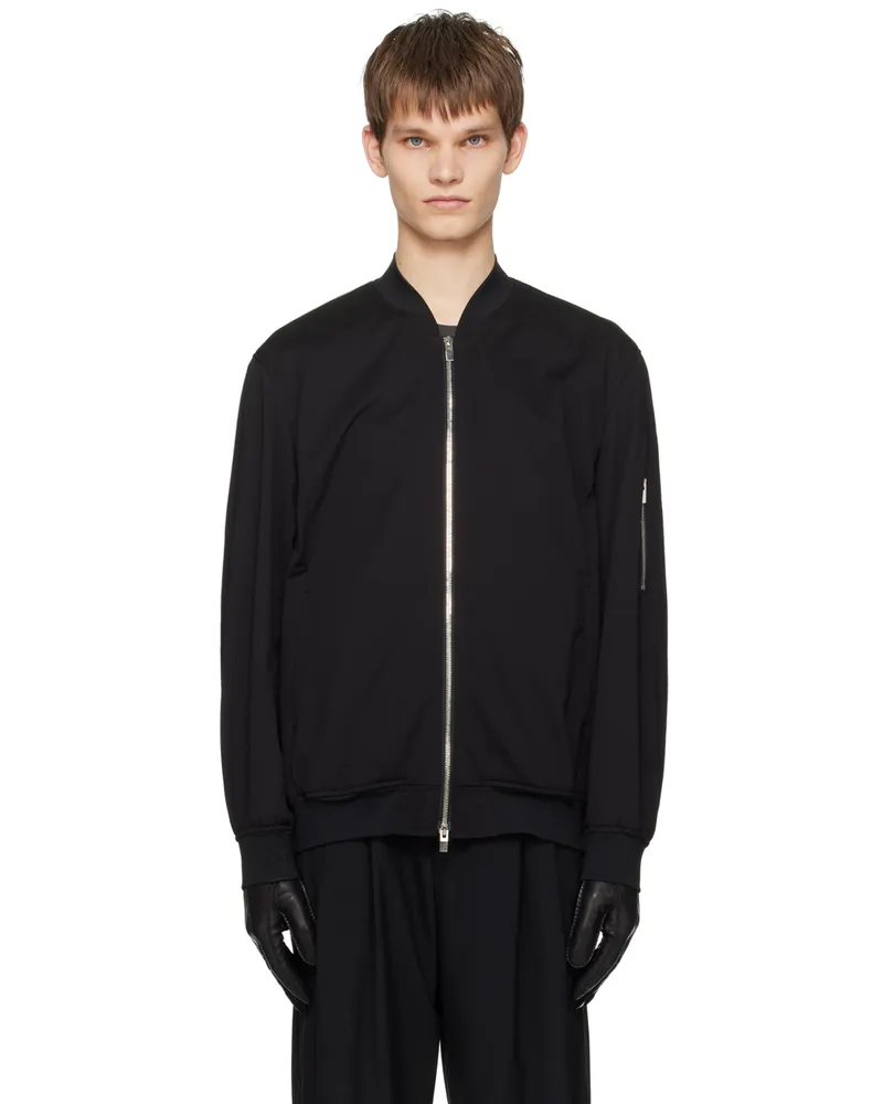 ATTACHMENT Black Zip Bomber Jacket C