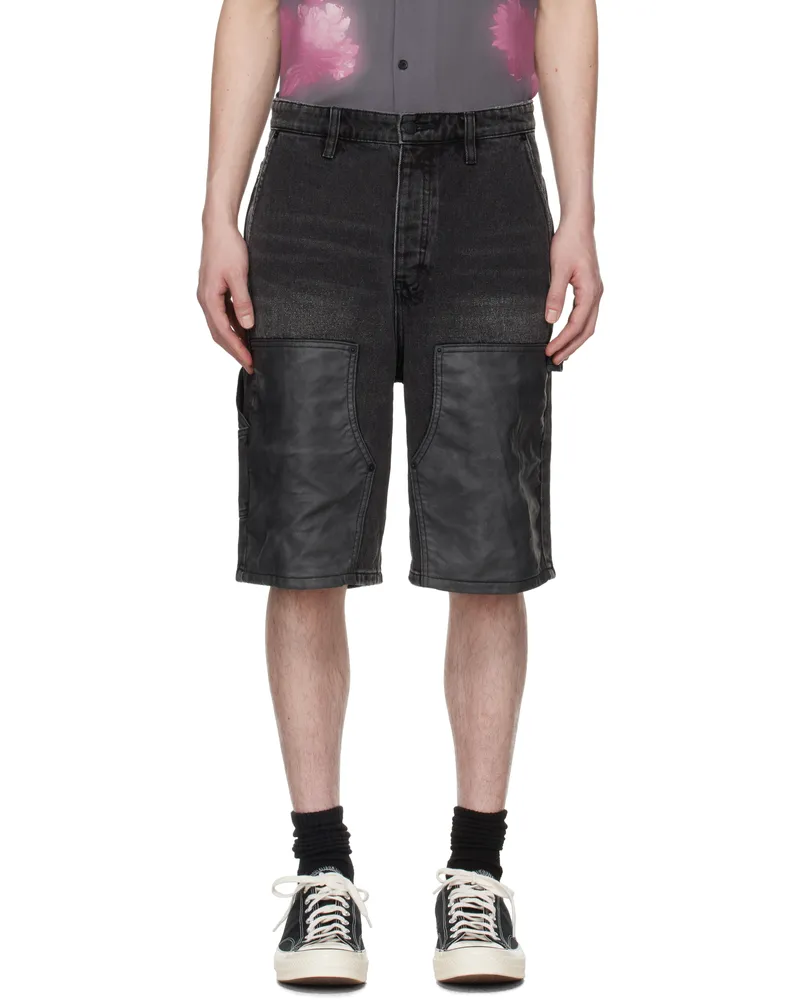 ksubi Black Maxx Operator Denim Shorts Black