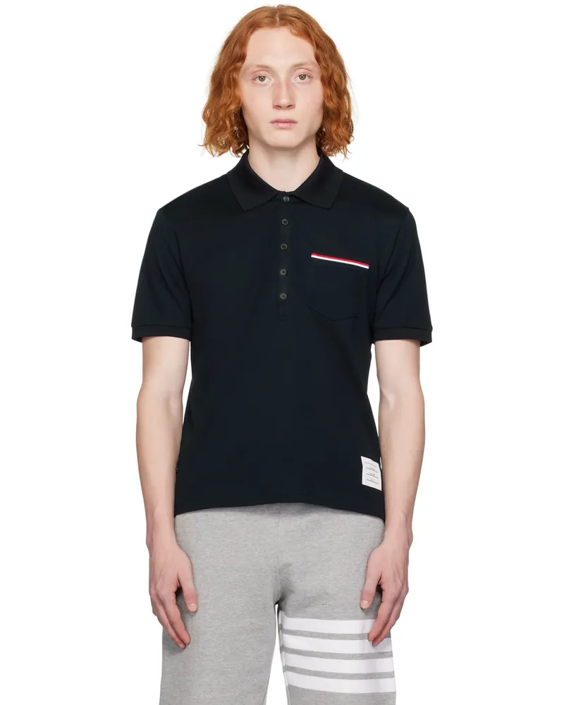 Thom Browne Navy Patch Pocket Polo 415