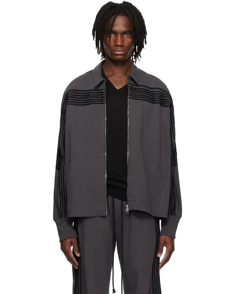 Song For The Mute Gray 'Appliqué' Track Jacket Washed