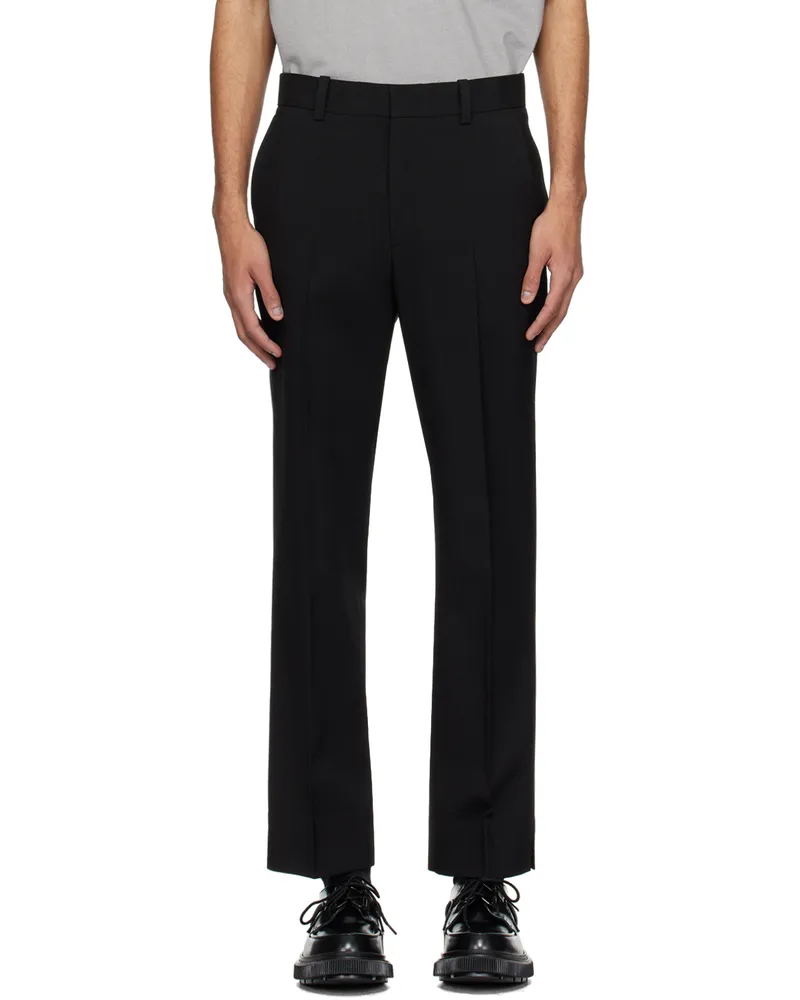 SOLID HOMME Black Straight-Leg Trousers 401b
