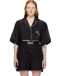 Palm Angels Black Cropped Shirt Black