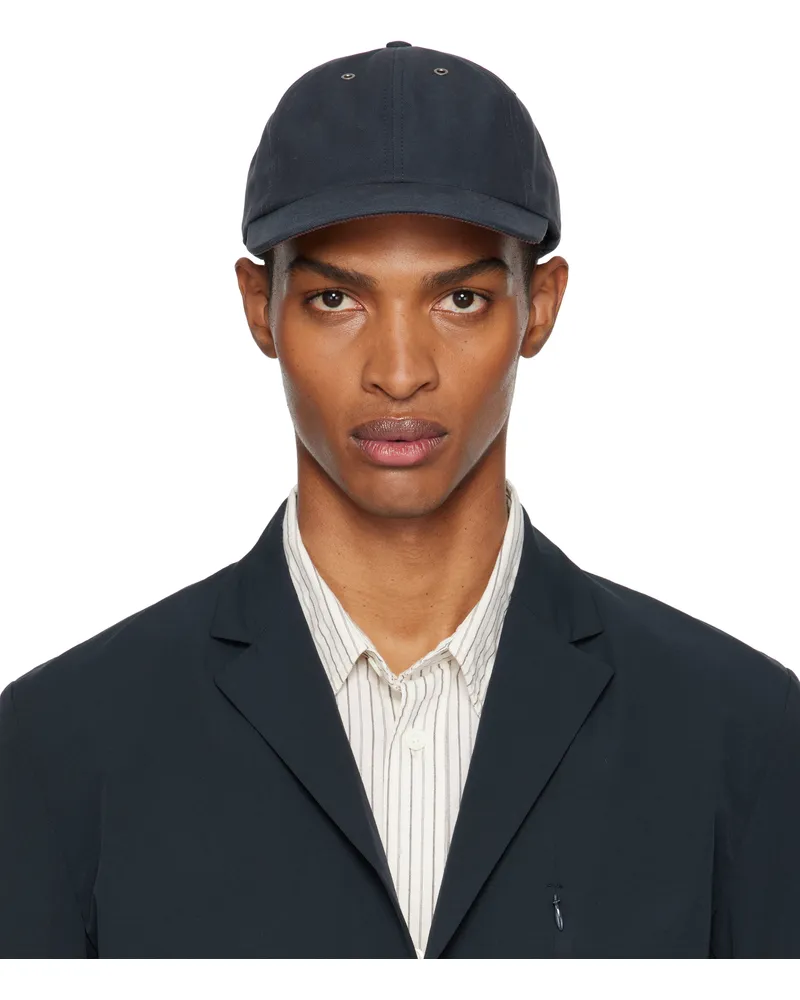Norse Projects Navy Canvas 6-Panel Cap Workwear