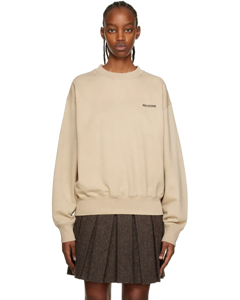 WE 11 DONE Beige Basic Sweatshirt Beige