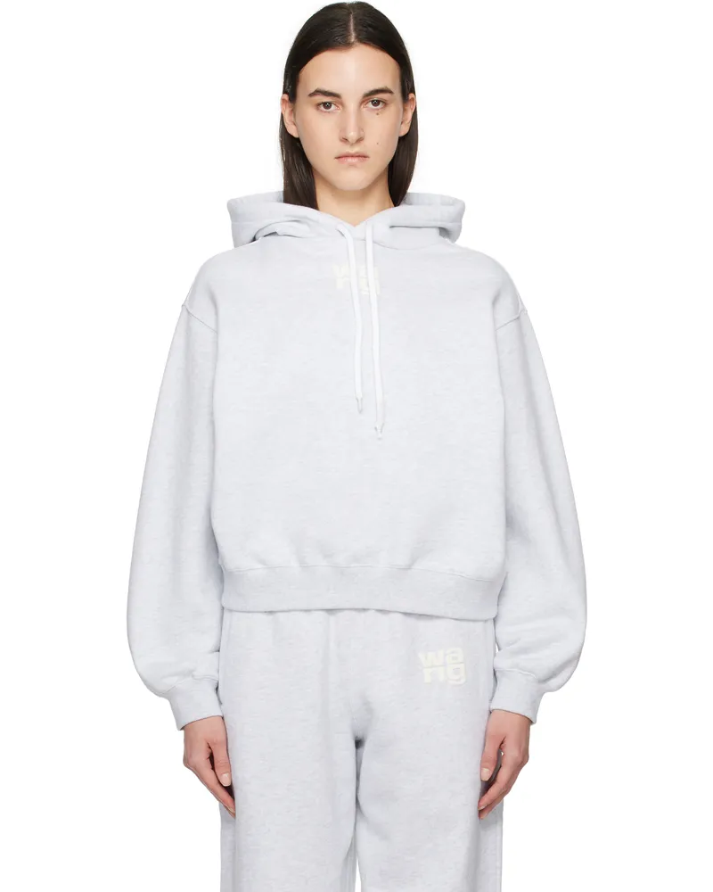 Alexander Wang Gray Puff Logo Hoodie Light