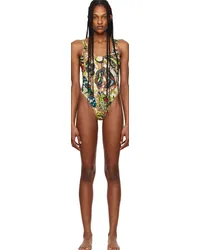 Jean Paul Gaultier Yellow & Beige 'The Butterfly' Swimsuit Yellow