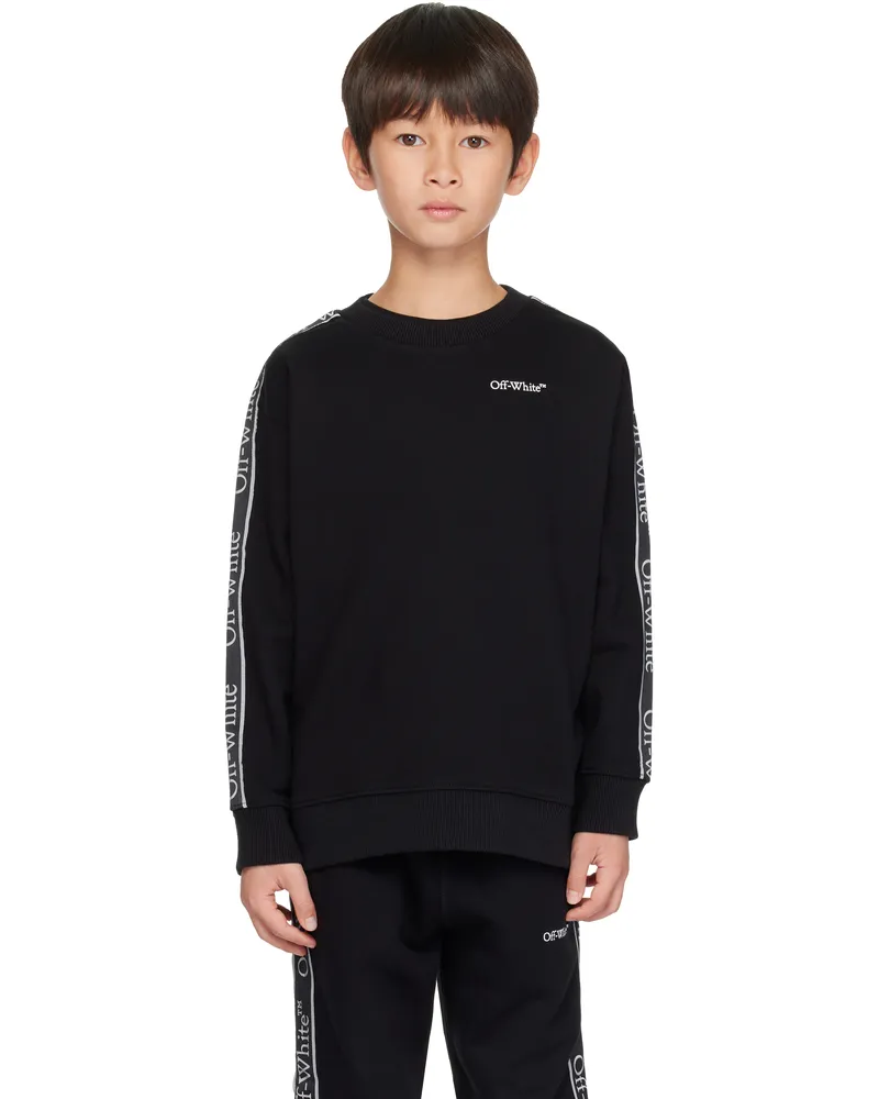 OFF-WHITE Kids Black Bookish Logo Band Sweatshirt Black