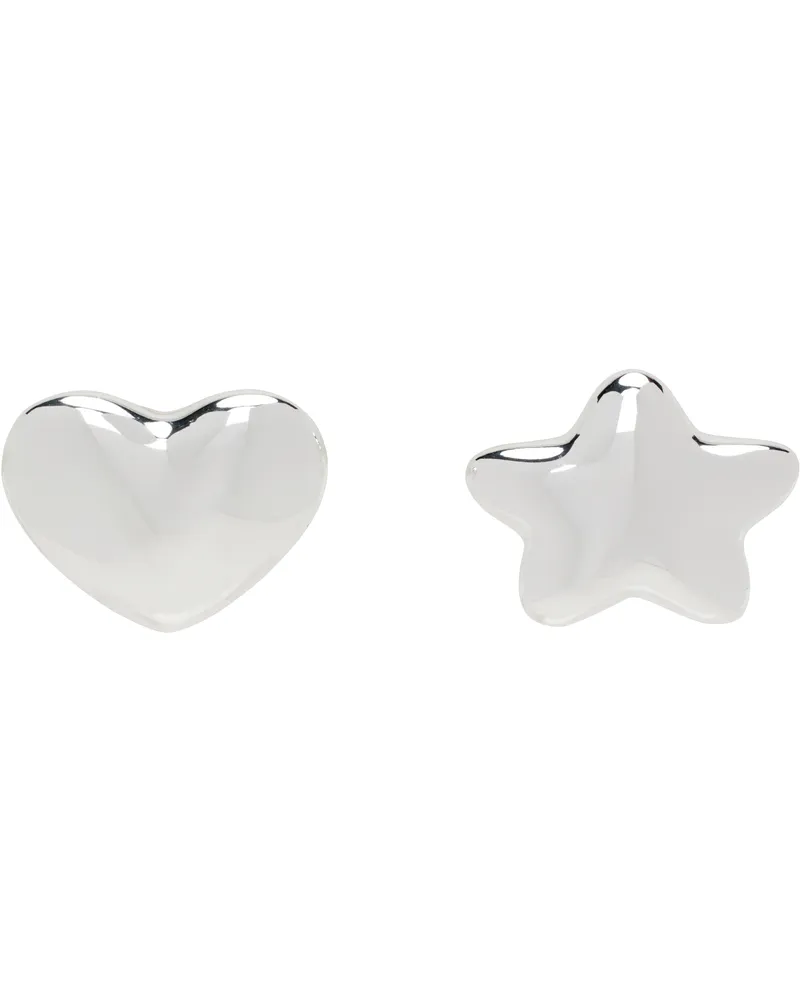 Sandy Liang Silver Found Earrings Silver