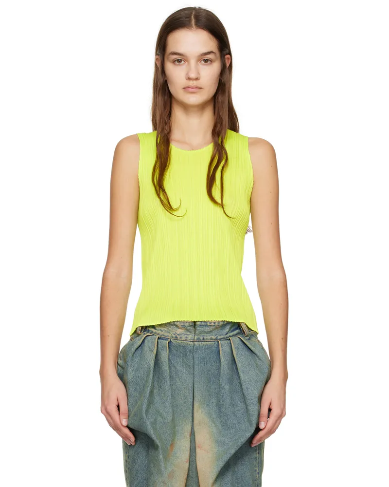 Issey Miyake Yellow Basics Tank Top 59