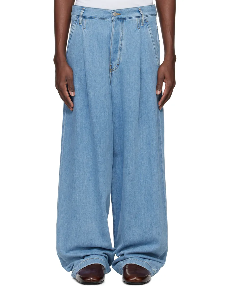 Dries van Noten Blue Pleated Jeans 514
