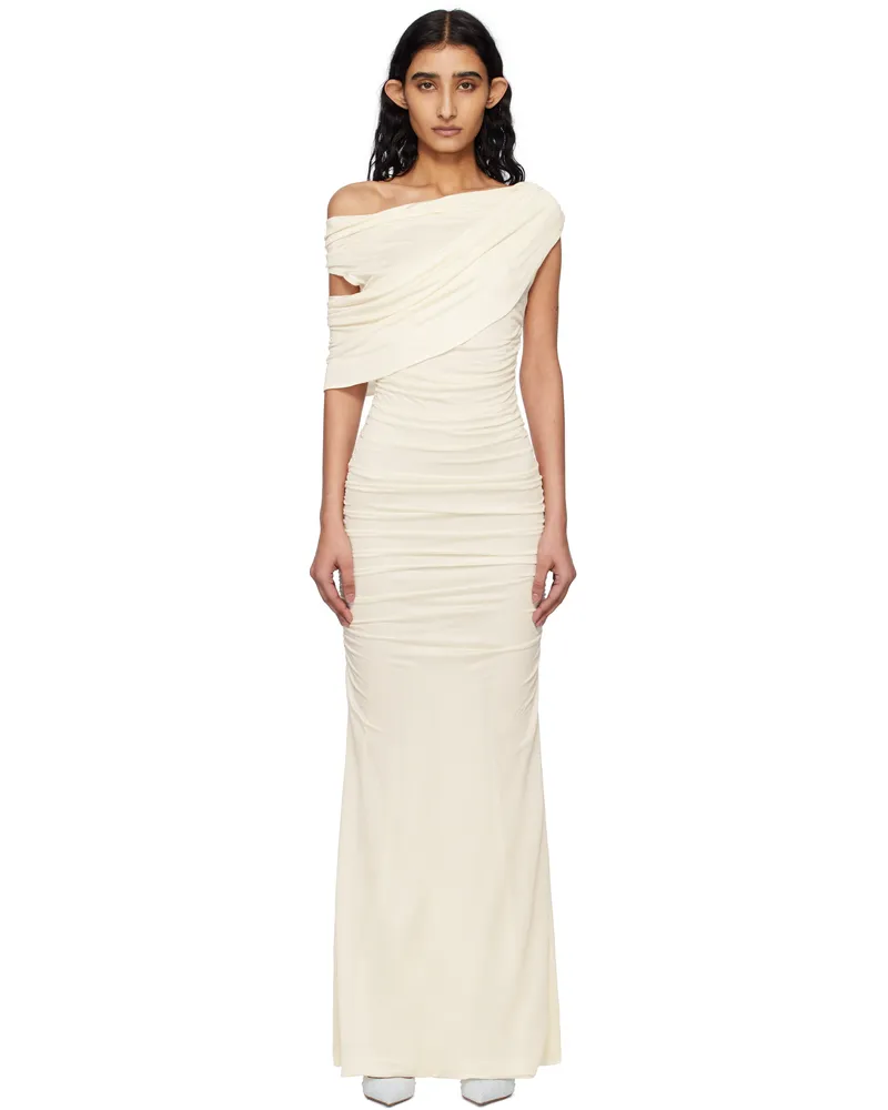 Blumarine Off-White One-Shoulder Maxi Dress N0108
