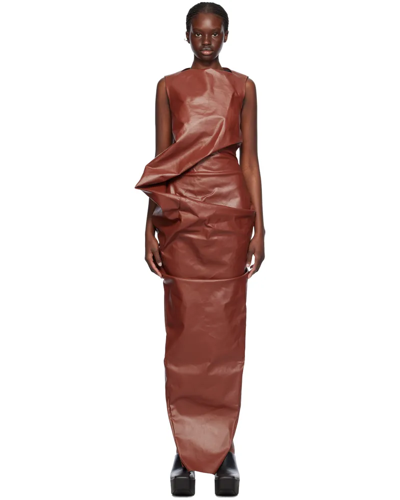 Rick Owens Burgundy Elipse Denim Maxi Dress 73