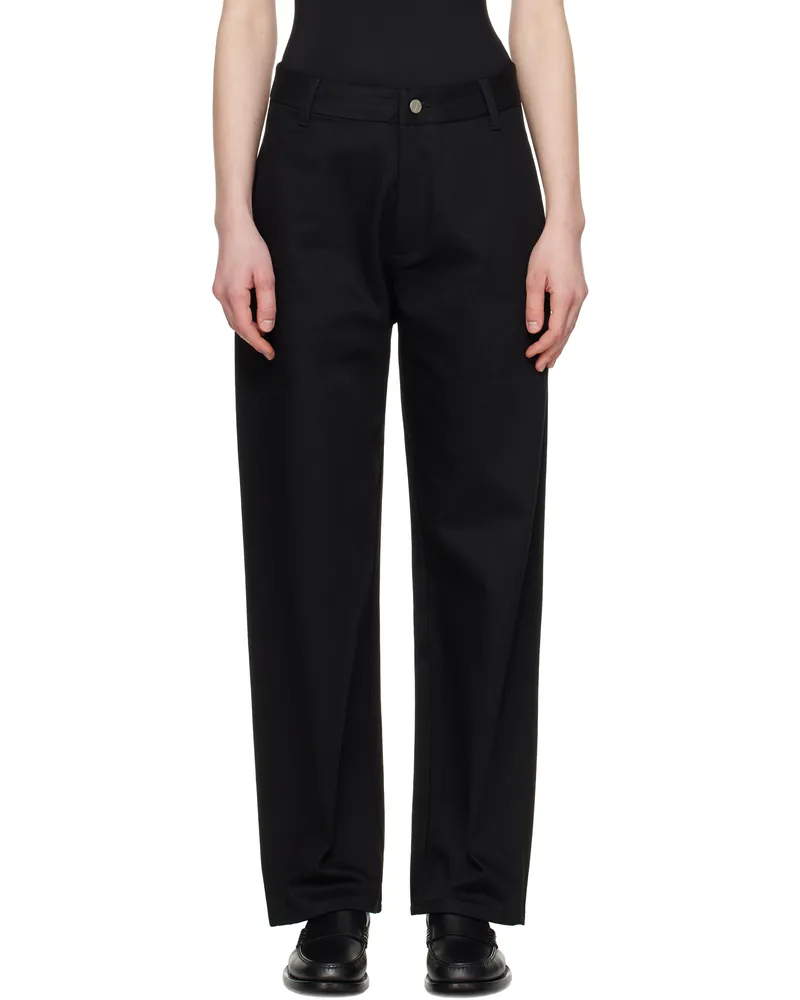 AMOMENTO Black Tapered Fit Jeans Black