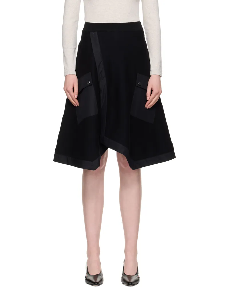 3.1 phillip lim Black Utility Poplin Combo Midi Skirt Black