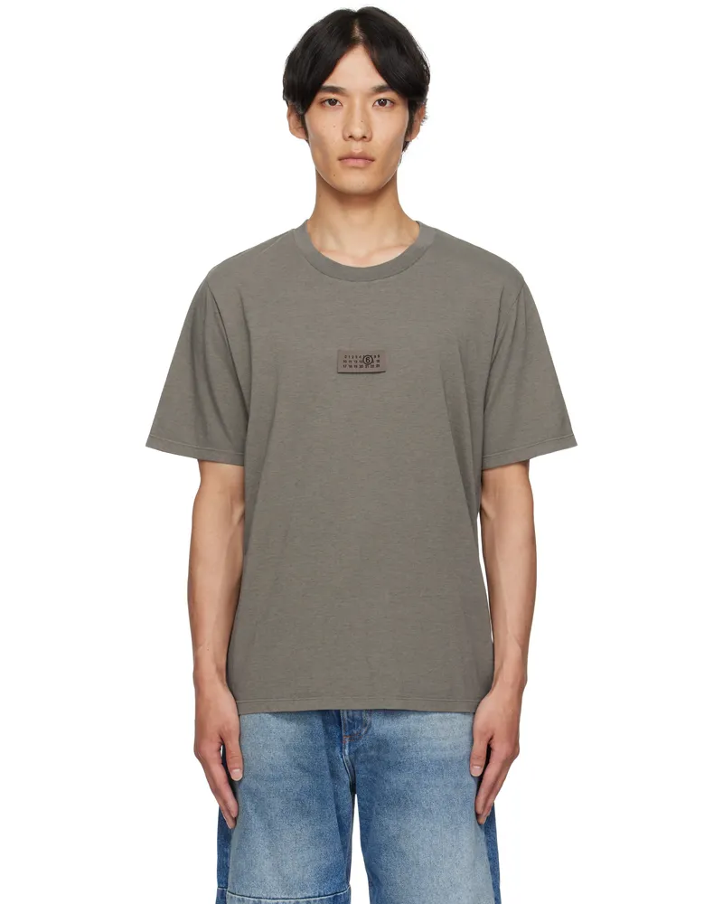 Maison Margiela Taupe Logo Patch T-shirt 809