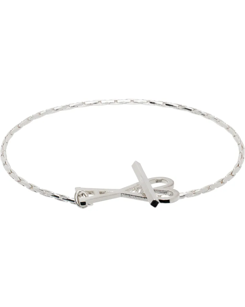 AMI Paris Silver Brass Ami de Coeur Chain Bracelet Silver