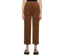 Brown One Tuck Trousers