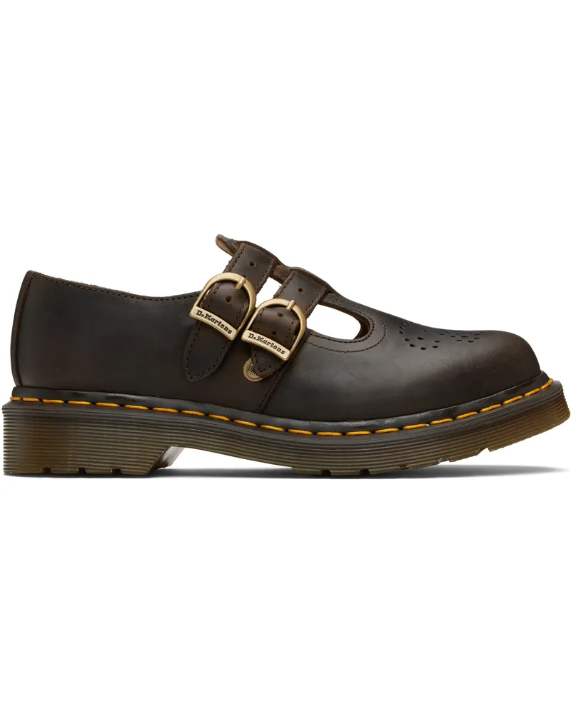 Dr.Martens Brown 8065 Leather Mary Jane Loafers Dark