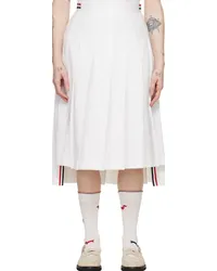 Thom Browne White Pleated Midi Skirt White