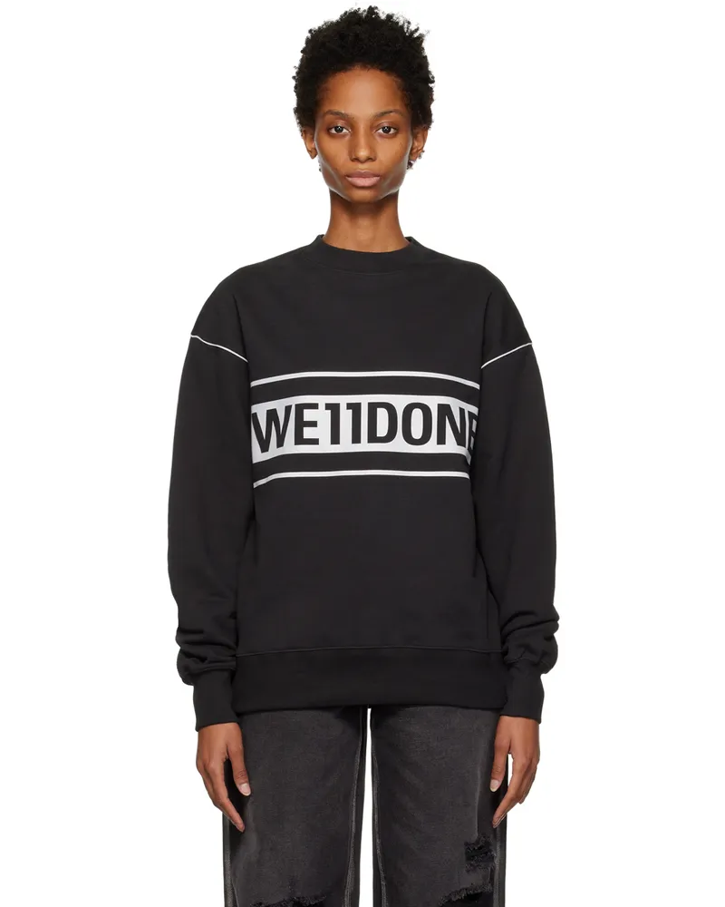 WE 11 DONE Black Reflective Sweatshirt Black