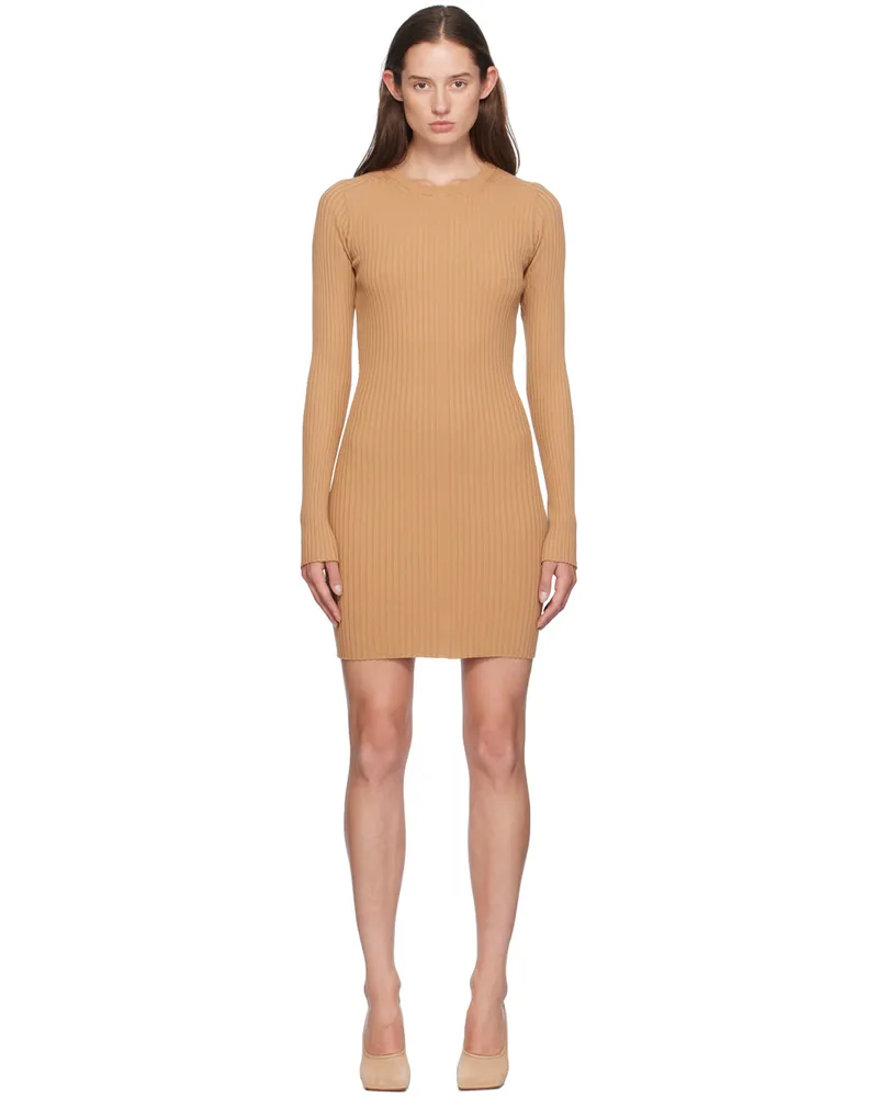 SPORTMAX Tan Rib Minidress 001