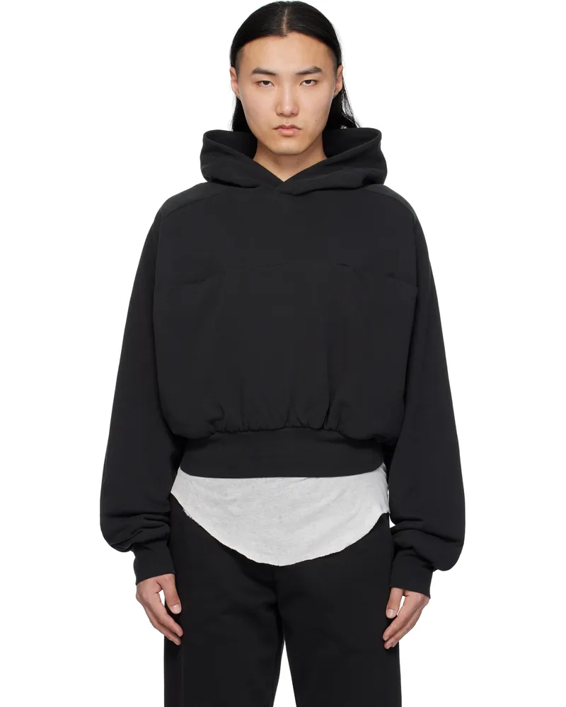 Entire Studios Black Double Double Hoodie Soot