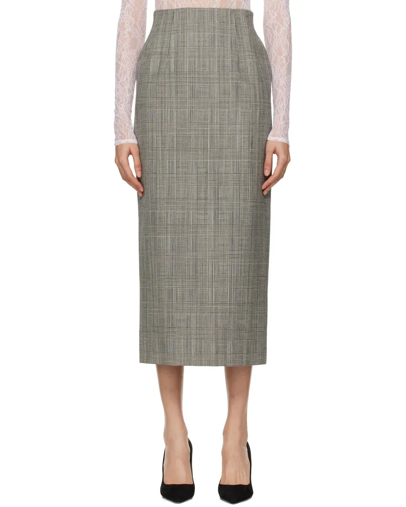 WARDROBE.NYC Black & White Contour Midi Skirt Prince