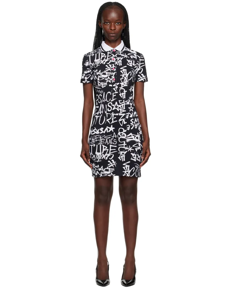 Versace Jeans Black & White Graffiti Minidress E899