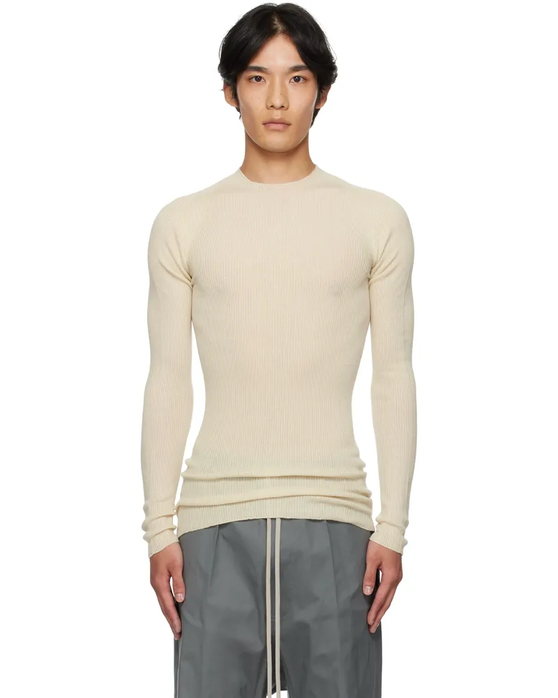 Rick Owens Off-White Concordians Ribbed Round Neck Sweater 21