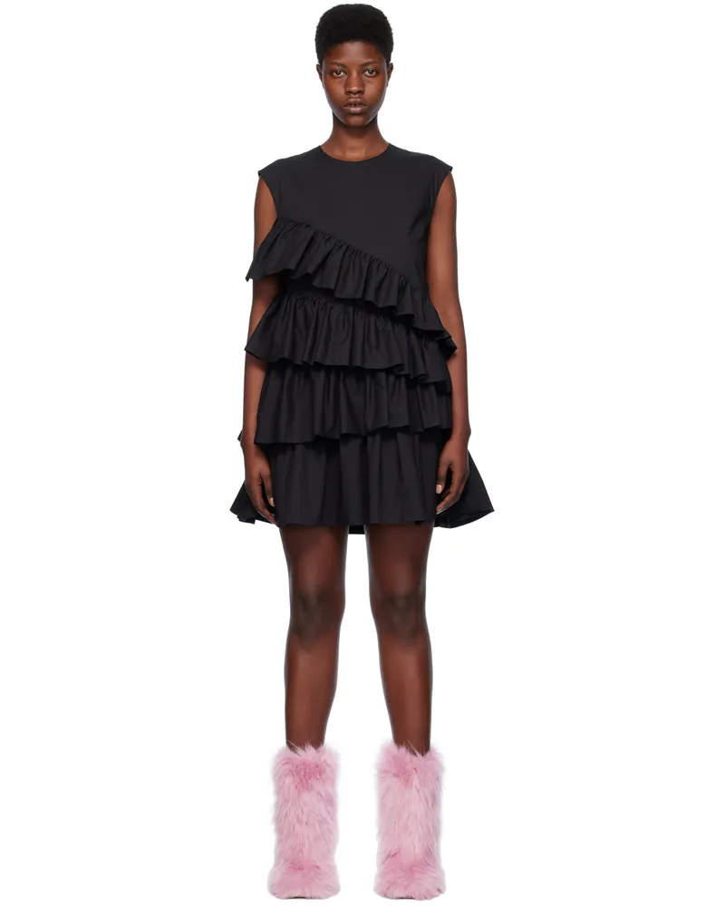 MSGM Black Tiered Ruffle Minidress 99