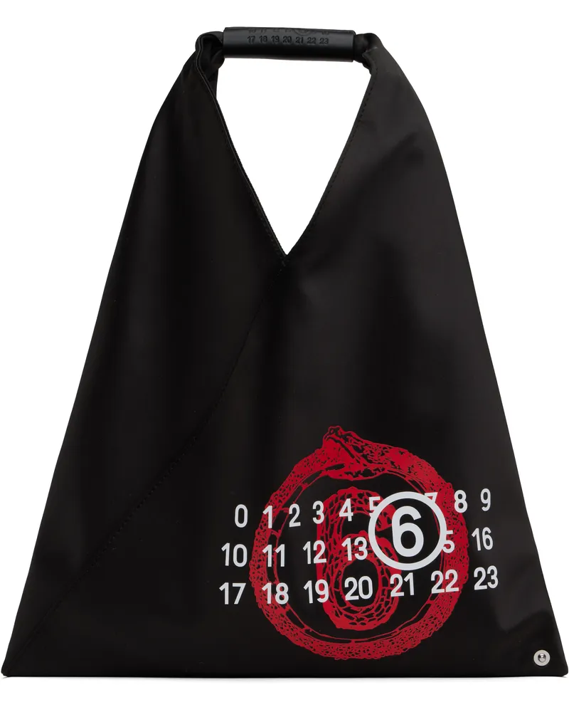 Maison Margiela Black 'Year of the Snake' Triangle Small Tote T8013