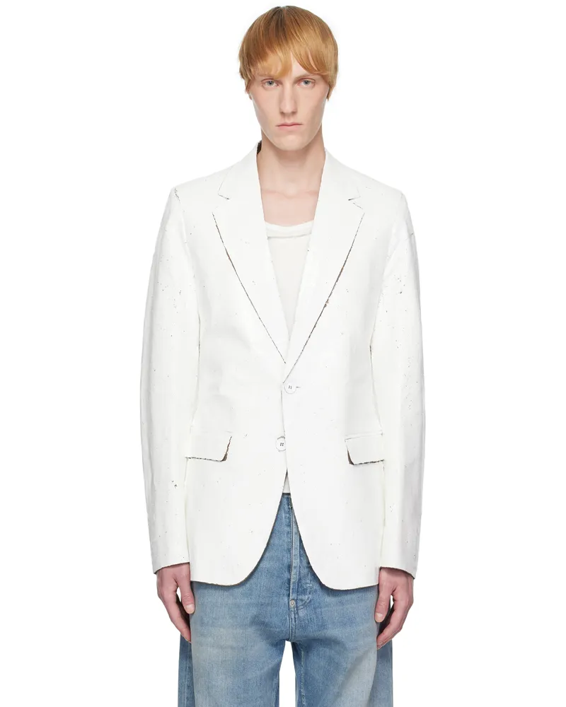 Maison Margiela White Painted Blazer 002f