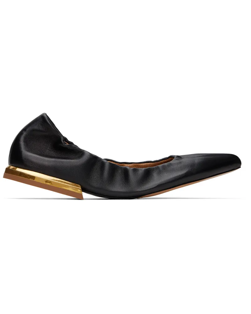 Dries van Noten Black Leather Ballerina Flats 900