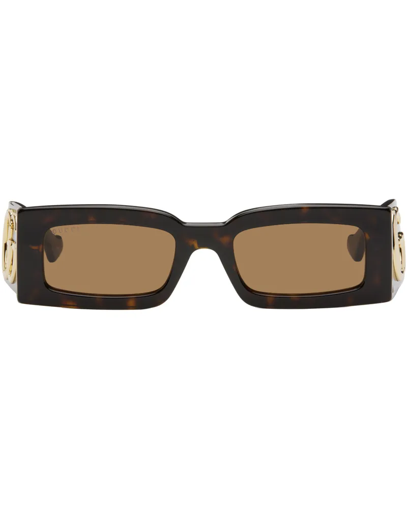 Gucci Brown Rectangular Sunglasses 002