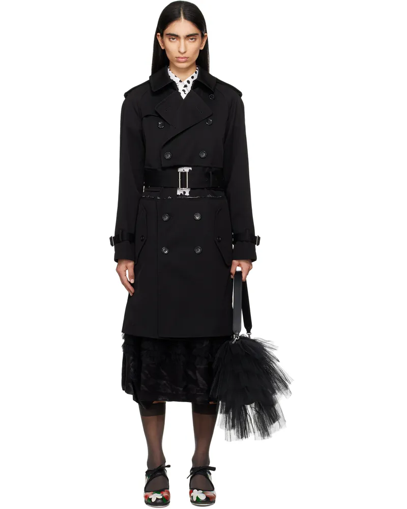 Comme des Garçons Black Kersey Trench Coat 1
