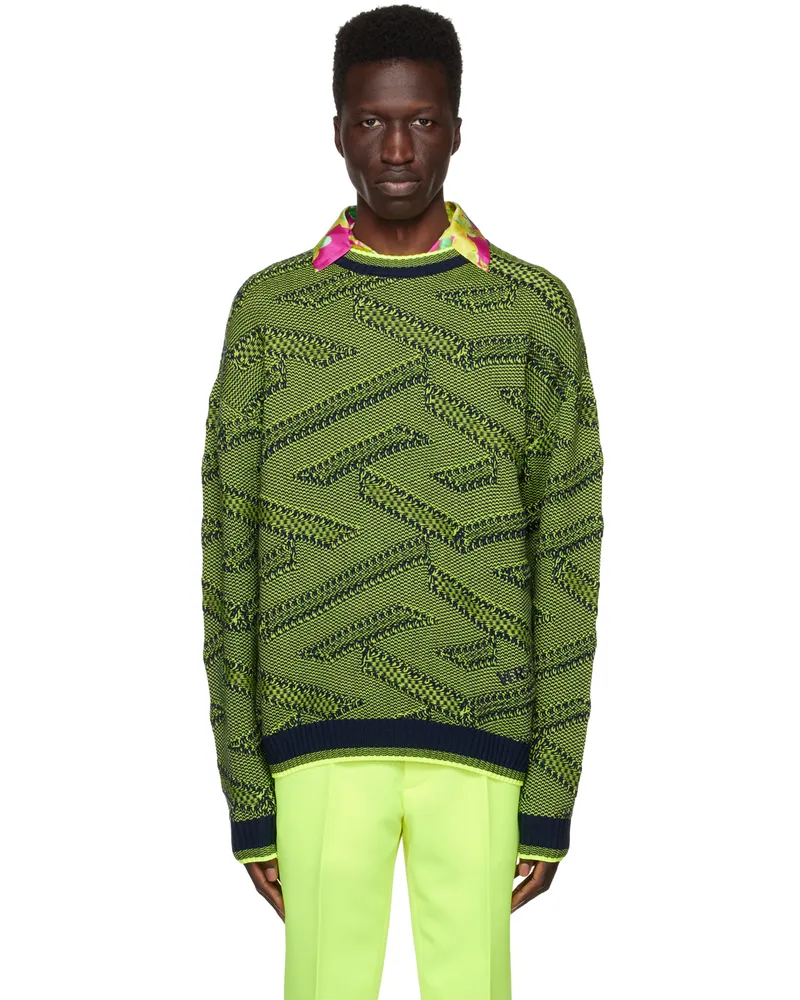 Versace Green 'La Greca' Sweater 2ug20