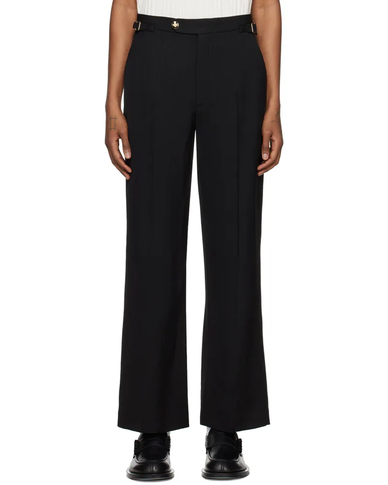 Casablanca Paris Black Straight-Leg Trousers Black