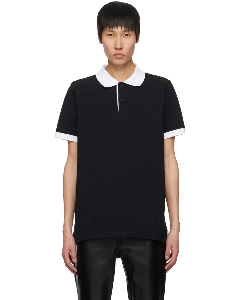 Ernest W. Baker Black Embroidered Polo Black