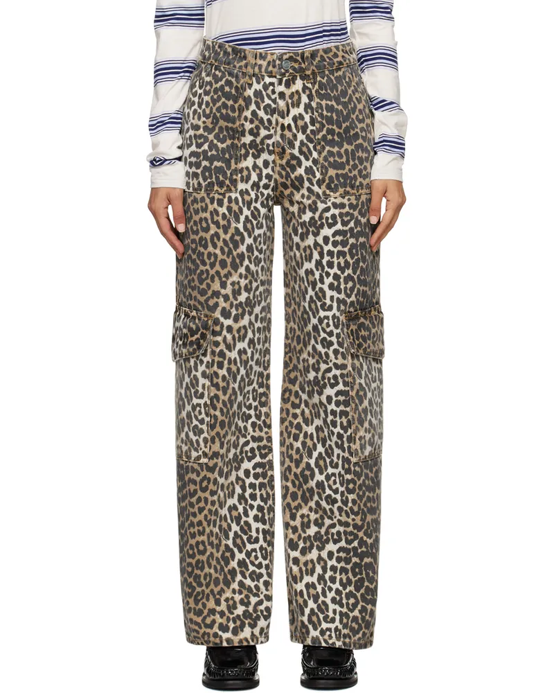Ganni Black & Brown Printed Angi Jeans 943